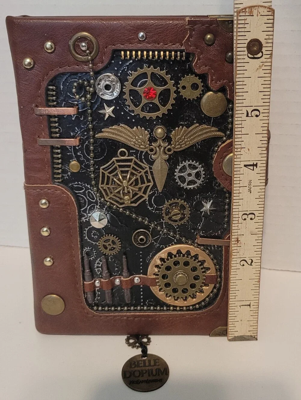 Handmade Steampunk Notebook Leather Journal with bookmark